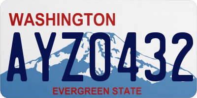 WA license plate AYZ0432