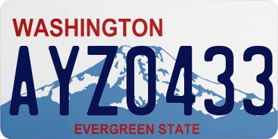 WA license plate AYZ0433