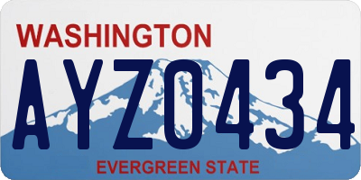 WA license plate AYZ0434