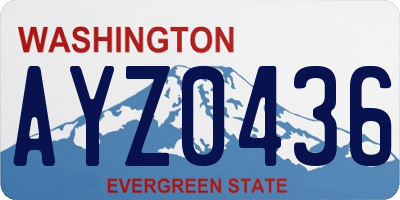 WA license plate AYZ0436