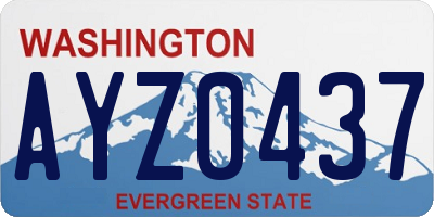 WA license plate AYZ0437