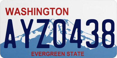 WA license plate AYZ0438