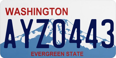 WA license plate AYZ0443