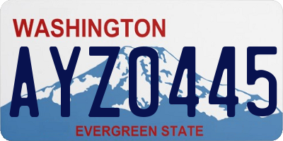 WA license plate AYZ0445