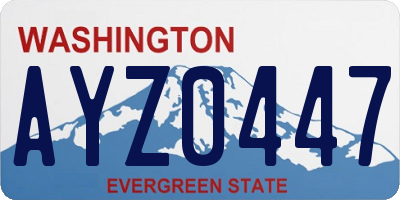 WA license plate AYZ0447