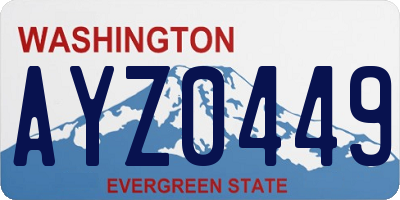 WA license plate AYZ0449