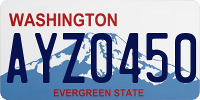 WA license plate AYZ0450