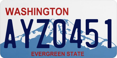 WA license plate AYZ0451