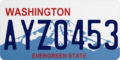 WA license plate AYZ0453