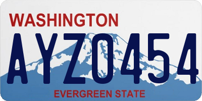 WA license plate AYZ0454