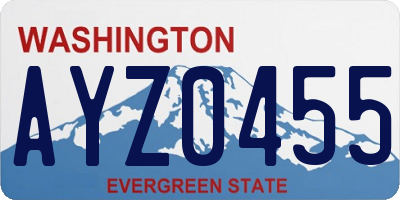 WA license plate AYZ0455