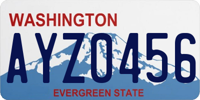 WA license plate AYZ0456