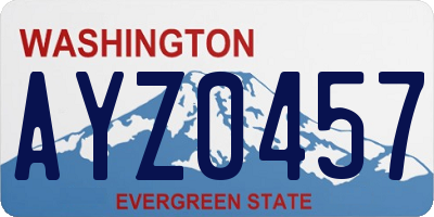 WA license plate AYZ0457