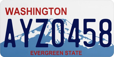 WA license plate AYZ0458