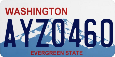 WA license plate AYZ0460