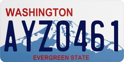 WA license plate AYZ0461