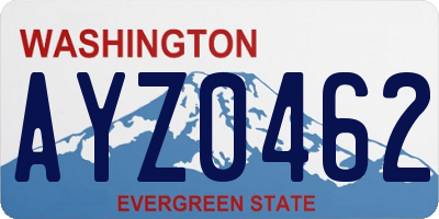 WA license plate AYZ0462