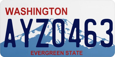 WA license plate AYZ0463