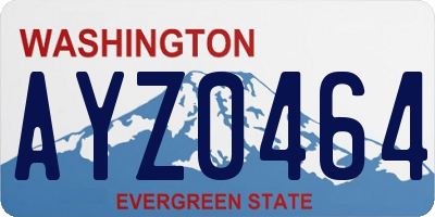 WA license plate AYZ0464