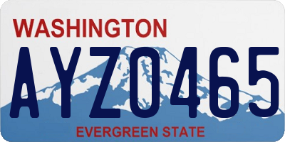 WA license plate AYZ0465