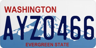 WA license plate AYZ0466