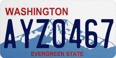 WA license plate AYZ0467