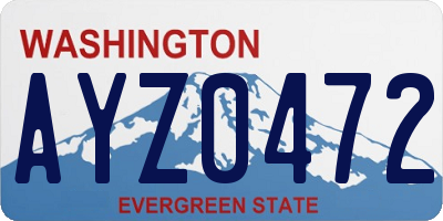 WA license plate AYZ0472