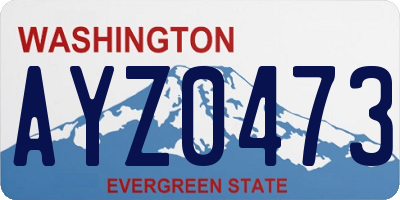 WA license plate AYZ0473