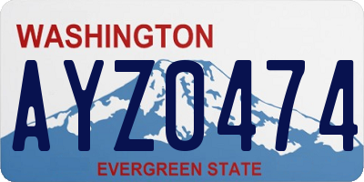 WA license plate AYZ0474