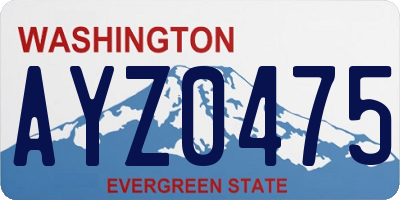 WA license plate AYZ0475