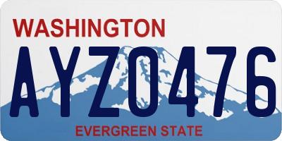 WA license plate AYZ0476