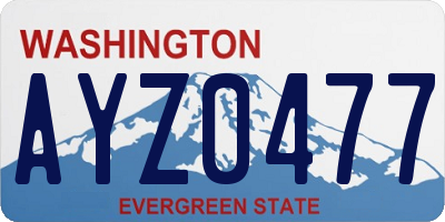 WA license plate AYZ0477