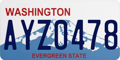 WA license plate AYZ0478