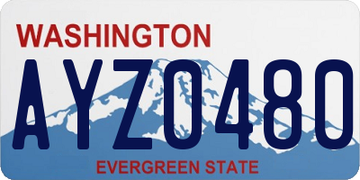 WA license plate AYZ0480