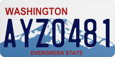 WA license plate AYZ0481