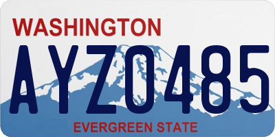 WA license plate AYZ0485