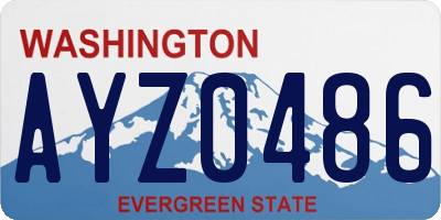 WA license plate AYZ0486