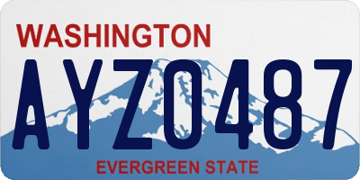 WA license plate AYZ0487