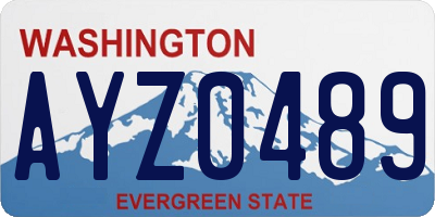 WA license plate AYZ0489