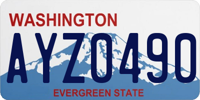 WA license plate AYZ0490