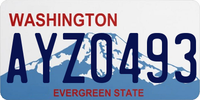 WA license plate AYZ0493