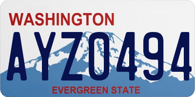 WA license plate AYZ0494