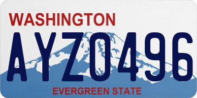 WA license plate AYZ0496