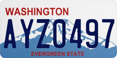 WA license plate AYZ0497