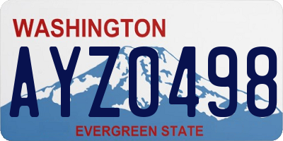 WA license plate AYZ0498