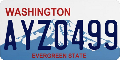 WA license plate AYZ0499