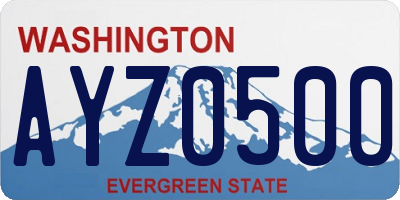 WA license plate AYZ0500