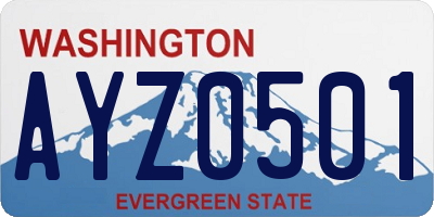 WA license plate AYZ0501