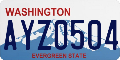 WA license plate AYZ0504