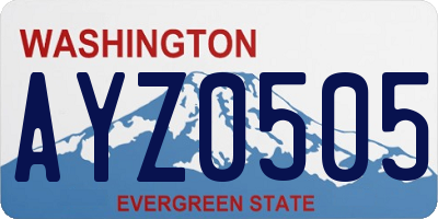 WA license plate AYZ0505